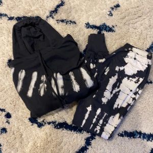 Bleached jogger/hoodie set